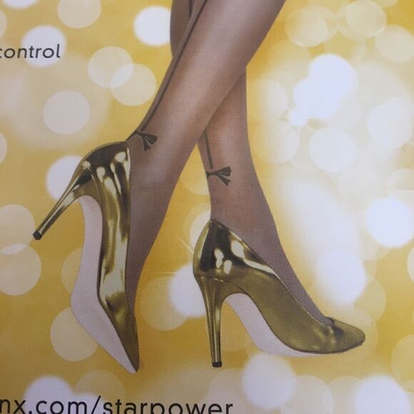 Spanx star power back-seam BOWshaping sheers BLACK - Picture 1 of 5